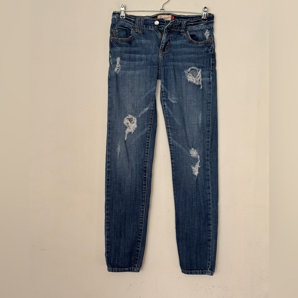 Eunina Blue Distressed Skinny Jeans Size 3